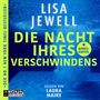 Text: "LISA JEWELL DIE NACHT IHRES VERSCHWINENS +BONUSKAPITEL, GELESEN VON LAURA MAIRE, NEW YORK TIMES-BESTSELLER." Hintergrund: Unterwasser., MP3-CD