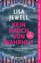 Text: "Lisa Jewell, Kein Hauch von Wahrheit, Bonuskapitel." Oben und unten rote Backsteinhäuser; dramatischer Himmel., Buch