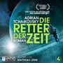 "Arthur C. Clarke Award. Adrian Tchaikovsky Die Retter der Zeit. Gelesen von: Matthias Lühn. Rōnin Hörverlag. 4."

Eine raumähnliche, außerirdische Landschaft mit einem Raumschiff., MP3-CD