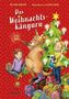 "Das Weihnachts-Känguru" in einer Illustration: Ein fröhliches Känguru mit zwei Kindern vor einem festlichen Weihnachtsbaum., Buch