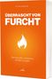 Text: "ÜBERRASCHT VON FURCHT", "Der Schlüssel, um wirklich mit Gott zu leben". Orange Hintergrund, weiße Flamme., Buch
