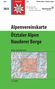 Text: "Weg und Ski", "Alpenvereinskarte Ötztaler Alpen Nauderer Berge", "Wege und Skitouren", "1:25.000". 

Oben sind Logos zu sehen. Darunter eine Landkarte mit Bergen und Wegen.