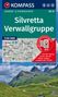 „Silvretta Verwallgruppe“, Wander- & Fahrradkarte, Maßstab 1:50 000. Berglandschaft mit Radfahrer im Vordergrund.