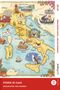 "Storie di Cani – Geschichten von Hunden" steht über einer Landkarte Italiens, auf der bunte Hundedarstellungen verteilt sind., Buch