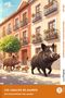 **Los Jabalíes de Madrid. Die Wildschweine von Madrid.** Illustration: Wildschweinfamilie läuft in einer sonnigen Straße., Buch