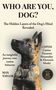 "Buchcover: 'Who Are You, Dog?' Hund im Profil nach oben blickend, beige Hintergrund. Autor: Max Taylor."