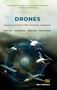 "Drones: Journey from First to Fifth Generation and Beyond". Illustration mit Drohnen und Flugzeugen in einem futuristischen Design., Buch
