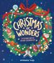 "Christmas of Wonders - 24 Stories and an Advent Calendar Kit." Illustration: Ein Weihnachtskranz mit Schleife, Elfen und Spielzeug., Buch