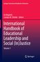Buchtitel: "International Handbook of Educational Leadership and Social (In)Justice, Volume 1". Roter Hintergrund. Springer-Logo.