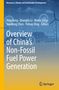 Titel: "Overview of China's Non-Fossil Fuel Power Generation". Blau-gelbes Design mit Windrädern im Hintergrund., Buch