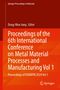 Proceedings of the 6th International Conference on Metal Material Processes and Manufacturing Vol 1, Buch