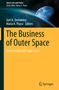 Covertext: "The Business of Outer Space: Commercial and Legal Issues". Logo unten, Erde und Mond im Hintergrund., Buch