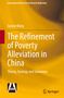 Text: "The Refinement of Poverty Alleviation in China: Theory, Strategy and Guarantee." Gelber Hintergrund, Logos unten., Buch