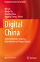 Buchtitel: "Digital China". Roter Hintergrund mit orangefarbenen Wellen, Verlag Springer unten rechts., Buch