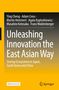 Buchtitel: "Unleashing Innovation the East Asian Way." Autoren: Ying Cheng, Adam Cross und andere. Gelbes und schwarzes Design., Buch