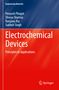 Text: Peeyush Phogat, Shreya Sharma, Ranjana Jha, Sukhvir Singh, "Electrochemical Devices: Principles to Applications."  
Oben blau, unten rot., Buch