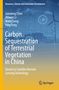 "Carbon Sequestration of Terrestrial Vegetation in China" Buchcover, blauer Himmel, Windturbinen, Springer-Logo., Buch