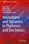 Titel: "Innovations and Dynamics in Photonics and Electronics"; rote und blaue geometrische Muster., Buch