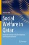 "Social Welfare in Qatar: Historical Context, Policy Development, and Future Imperatives" Deckblatt in Blau- und Goldtönen., Buch