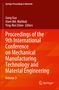 „Proceedings of the 9th International Conference on Mechanical Manufacturing Technology and Material Engineering.“ Oben ist ein roter Hintergrund, unten orange. Springer-Logo unten rechts., Buch