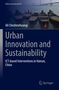 "Urban Innovation and Sustainability" von Ali Cheshmehzangi, Boote im Vordergrund, Stadt und Brücke im Hintergrund. Springer-Logo., Buch
