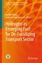Titel: "Hydrogen as Emerging Fuel for De-Fossilizing Transport Sector" vor einem orange-roten Hintergrund., Buch