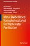 Titel: "Metal Oxide Based Nanophotocatalyst for Wastewater Purification". Hintergrund in Rot-Orange mit Wabenmuster., Buch