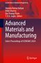 „Advanced Materials and Manufacturing“ in Großbuchstaben, darunter „Select Proceedings of ICEMSMCI 2024“. Gears und technische Zeichnungen im Hintergrund., Buch