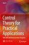 „Control Theory for Practical Applications. With MATLAB Programs.“ Buntes, abstraktes Hintergrunddesign mit Rot- und Orangetönen., Buch