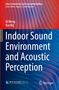 "Indoor Sound Environment and Acoustic Perception" von Qi Meng und Yue Wu auf abstraktem blau-rotem Hintergrund., Buch