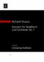 Richard Diverse; Strauss: Konzert Nr. 1 für Waldhorn und Orchester für Waldhorn und Orchester Nr. 1 Es-Dur op. 11 (1882-1883 ;), Noten