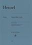 „Hensel“, „Urtext“, „Ausgewählte Lieder“, „G. Henle Verlag“, „1610“. Einfache, elegante Gestaltung auf blauem Hintergrund., Noten