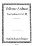 Volkmar Andreae (1879-1962): Klavierkonzert in D D-Dur, Noten