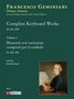 "Francesco Geminiani, Complete Keyboard Works, Volume 1. Illustration eines Mannes in historischer Kleidung.", Noten