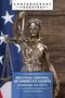 Text: "Political Control of America's Courts: Examining the Facts" von Helena Silverstein. Skulptur der Justitia vor US-Flagge., Buch