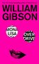 Text: „WILLIAM GIBSON“, „MONA LISA OVERDRIVE“. Rosa Hintergrund, stilisiertes Gesicht mit zwei Kreisen und Lippen., Buch