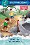 STEP INTO READING, THE BOXCAR CHILDREN, SECRET OF THE SHIPWRECK. Zwei Kinder am Strand, ein Boot und Palmen im Hintergrund.