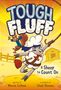 Titel: "TOUGH FLUFF", Untertitel: "A Sheep to Count On". Zwei Figuren: ein entschlossenes Schaf und ein fröhliches Eichhörnchen.