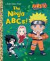 "The Ninja ABCs!" Illustrationen von drei Comic-Figuren in Ninja-Kleidung, grünem Hintergrund mit Blättern., Buch