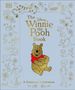 Text: "The Disney Winnie the Pooh A Centenary Celebration". Illustration von Winnie Puuh mit Honigtopf, umgeben von goldenen Skizzen., Buch