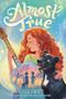 „Almost True“, Illustration von Elly Swartz: Mädchen mit lockigem Haar spielt Gitarre, Hund sitzt daneben., Buch