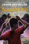 Text: "JASON REYNOLDS", "Soundtrack". Illustration eines Menschen mit Drumsticks, umgeben von tanzender Menge., Buch