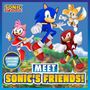 MEET SONIC'S FRIENDS! Illustration mit Sonic, Tails, Knuckles und Amy, die in dynamischen Posen springen., Buch