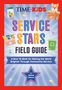 „TIME for KiDS Service Stars Field Guide“ oben, bunte Schrift, Hund in Kiste, Spendenbox und Recycling-Symbol abgebildet., Buch