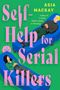 „Self-Help for Serial Killers“ von Asia Mackay, darunter liegen zwei Personen auf blauen Sofas in einem abstrakten Stil., Buch