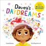 „Davey’s Daydreams“ in bunten Buchstaben. Gelber Sticker: „From the author of Wonderfully Wired Brains.“ Junge blickt träumend.