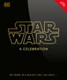 „STAR WARS: A CELEBRATION“, siebzig Jahre in einer weit, weit entfernten Galaxie... Logo mit schwarzem Hintergrund.