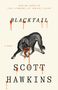 Text: "BLACKTAIL" und "SCOTT HAWKINS". Darunter eine Zeichnung eines Wolfes mit orangefarbenen Farbtropfen.