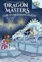 Titel: "Dragon Masters: Claw of the Diamond Dragon". Zwei Kinder und ein mannshoher Drache in einem hell beleuchteten Raum., Buch