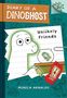 Texte: "Diary of a Dinoghost", "Unlikely Friends", "Monica Arnaldo". Illustration: Ein Dinosaurier-Geist schaut einen Goldfisch im Glas an.